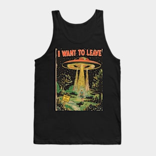 Vintage UFO Abduction Magazine Cover Poster Tank Top
